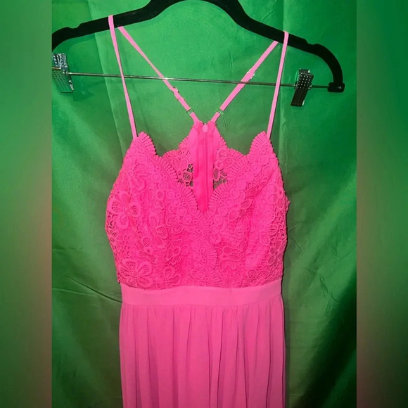No Boundaries Pink Spaghetti Strap Maxi Dress size Juniors Medium - Picture 3 of 4